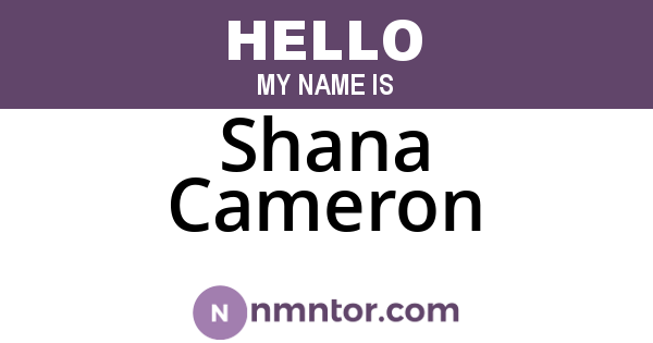 Shana Cameron