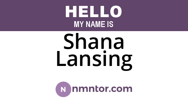 Shana Lansing