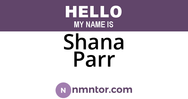 Shana Parr