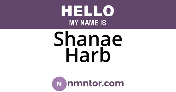 Shanae Harb
