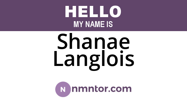 Shanae Langlois