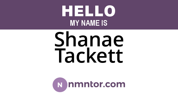 Shanae Tackett