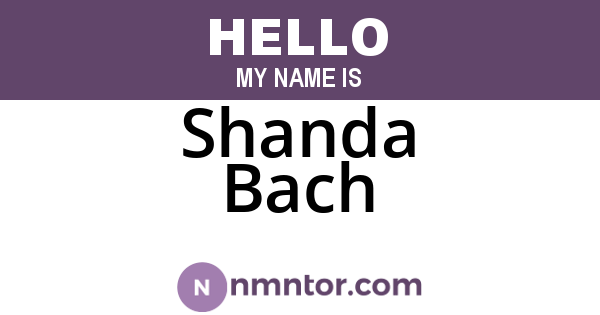 Shanda Bach