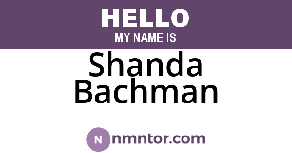 Shanda Bachman