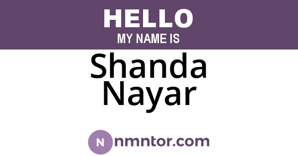 Shanda Nayar
