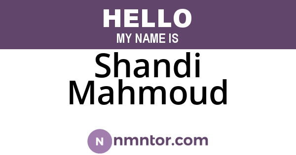 Shandi Mahmoud