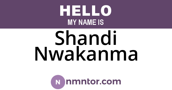 Shandi Nwakanma