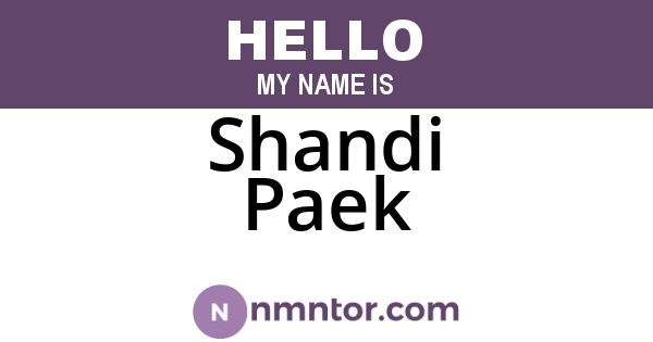 Shandi Paek