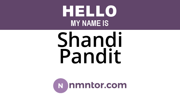 Shandi Pandit