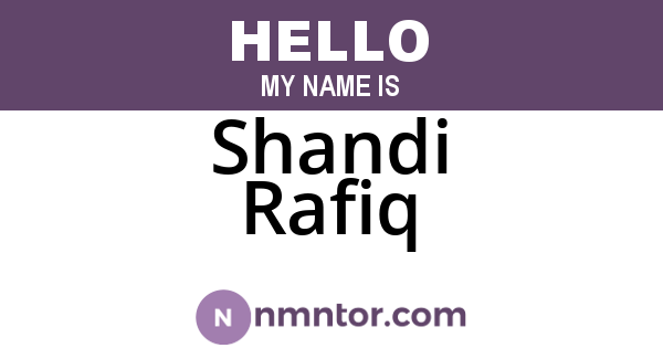 Shandi Rafiq