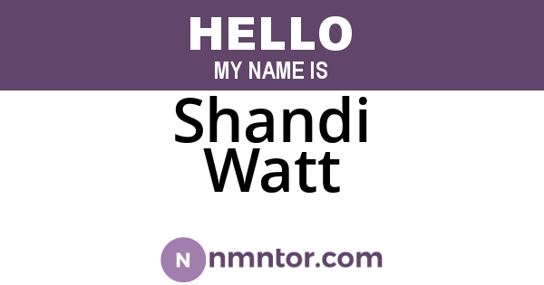Shandi Watt