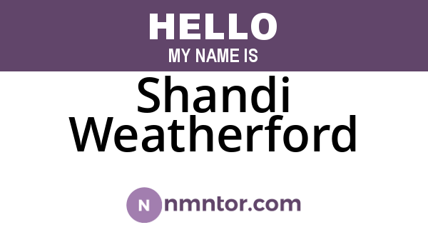 Shandi Weatherford