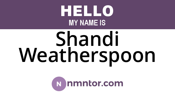 Shandi Weatherspoon