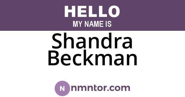 Shandra Beckman