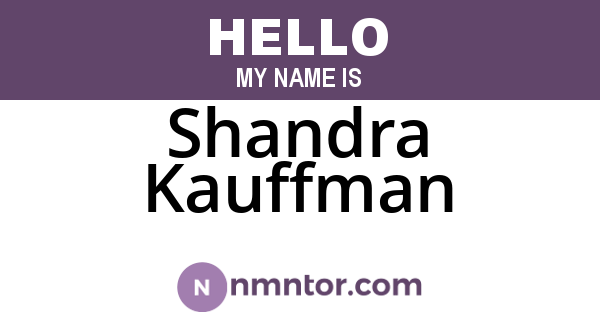 Shandra Kauffman