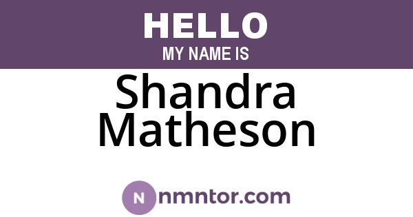 Shandra Matheson