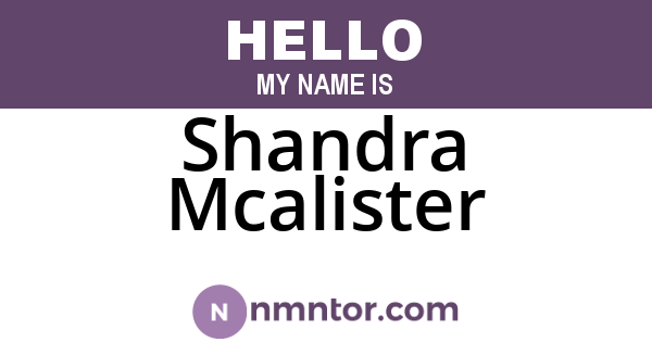 Shandra Mcalister
