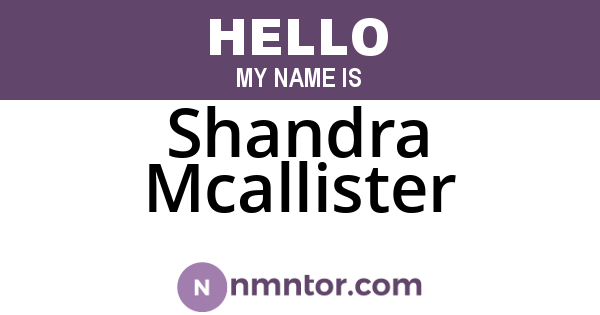 Shandra Mcallister