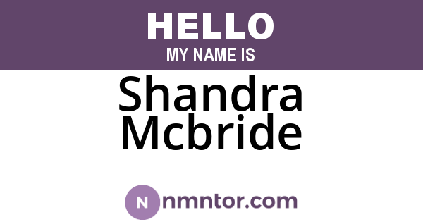 Shandra Mcbride