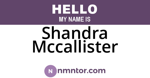 Shandra Mccallister