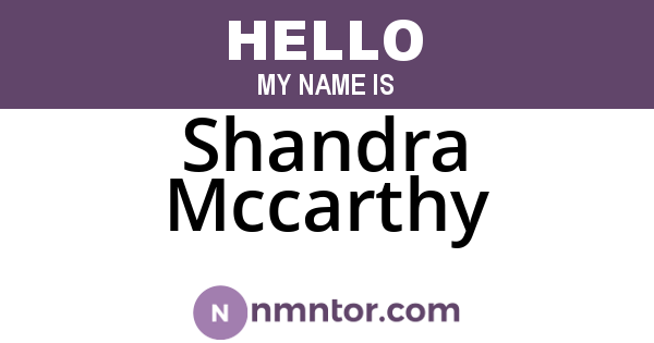 Shandra Mccarthy