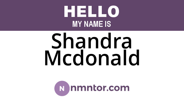 Shandra Mcdonald