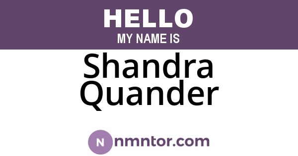 Shandra Quander