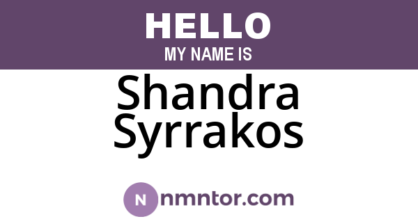 Shandra Syrrakos
