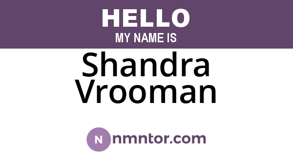 Shandra Vrooman