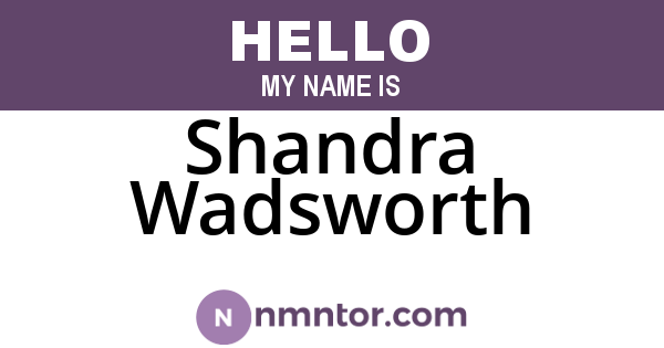 Shandra Wadsworth