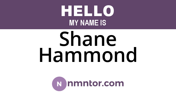 Shane Hammond