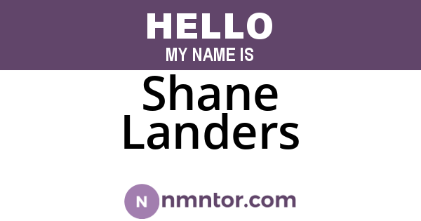 Shane Landers