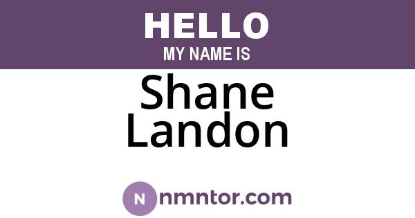 Shane Landon