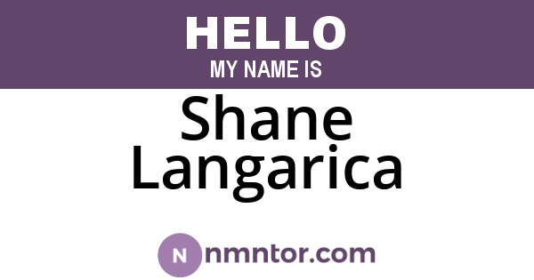 Shane Langarica