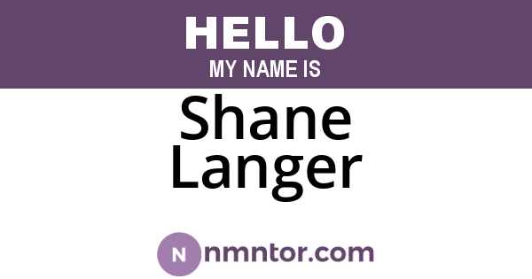 Shane Langer