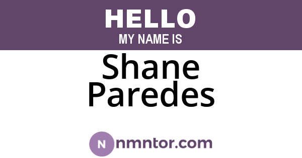 Shane Paredes
