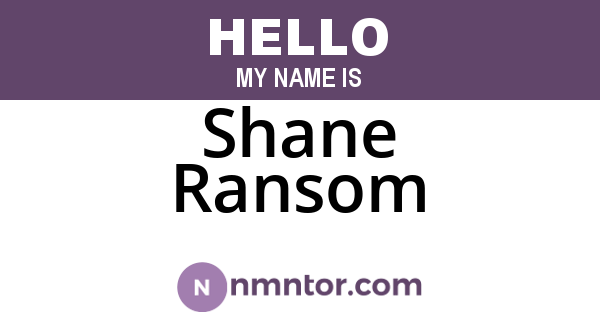 Shane Ransom