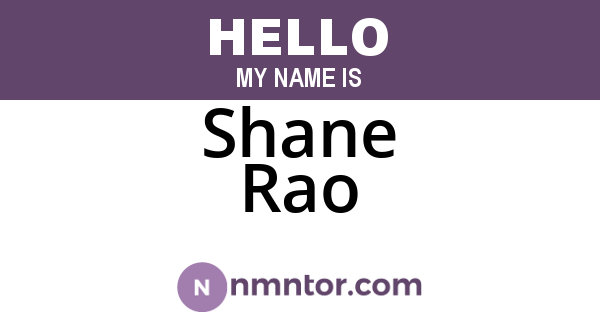 Shane Rao