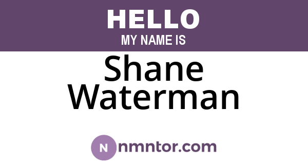 Shane Waterman