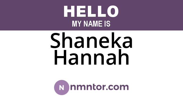 Shaneka Hannah