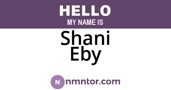 Shani Eby
