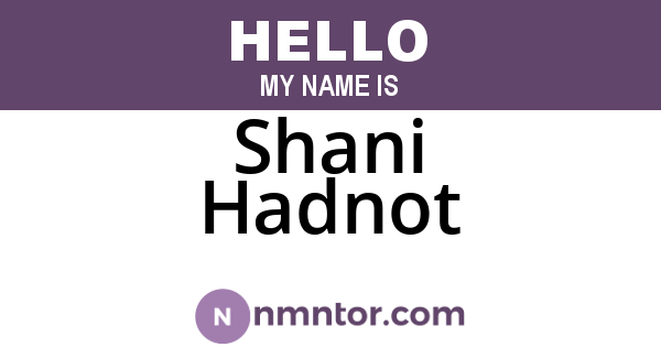 Shani Hadnot