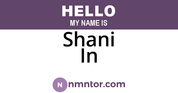 Shani In