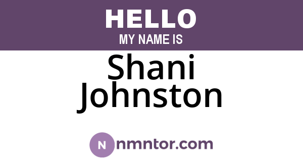Shani Johnston