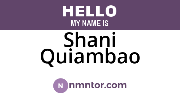 Shani Quiambao