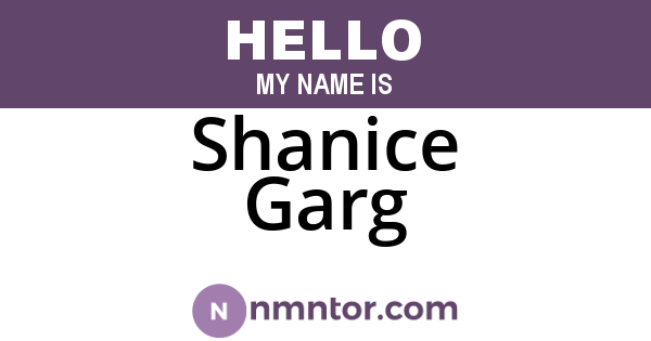 Shanice Garg