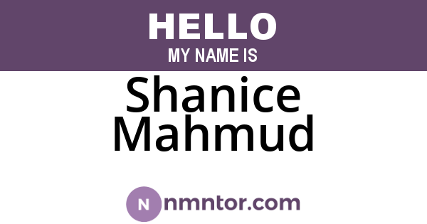 Shanice Mahmud