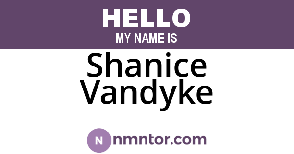 Shanice Vandyke