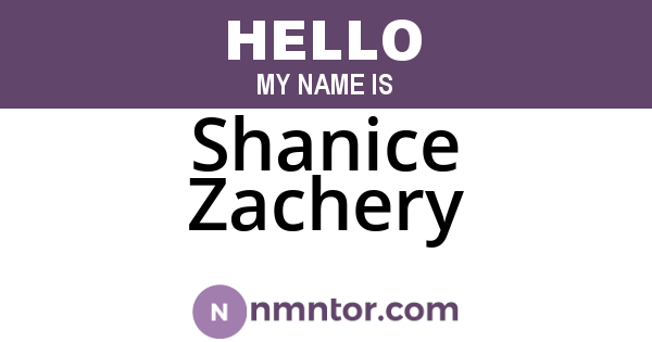 Shanice Zachery