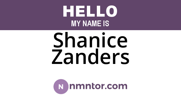 Shanice Zanders